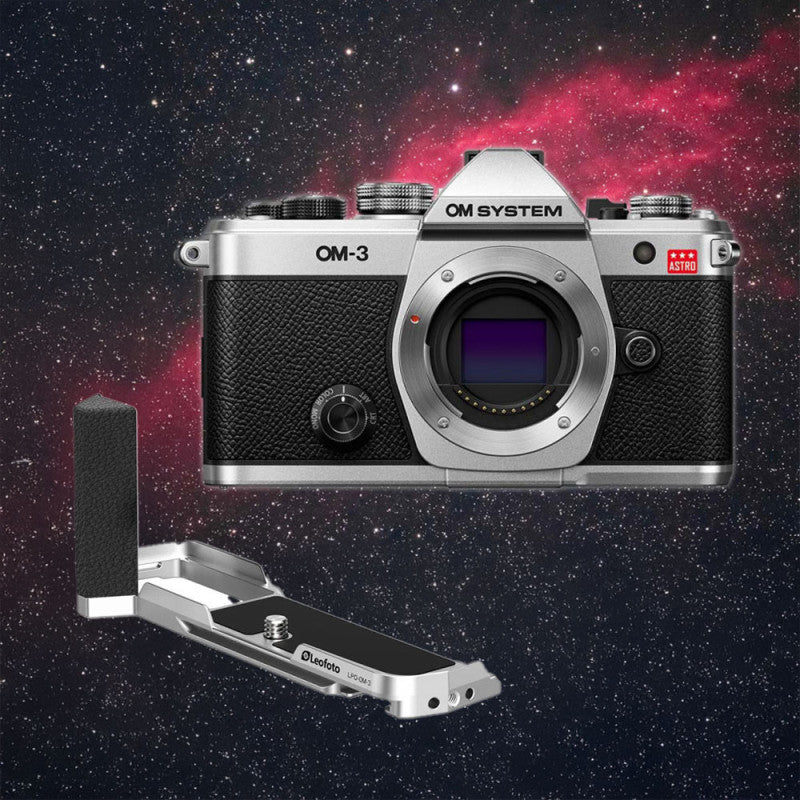 OM SYSTEM OM-3 ASTRO SILVER + Grip Leofoto