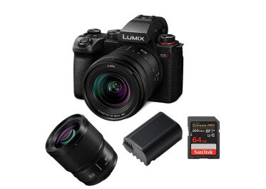 PANASONIC LUMIX DC-S5 II + L 20-60 mm f/3,5-5,6 S + L 85 mm f/1,8 + 2e batterie + Sandisk SD Extreme Pro 64GB