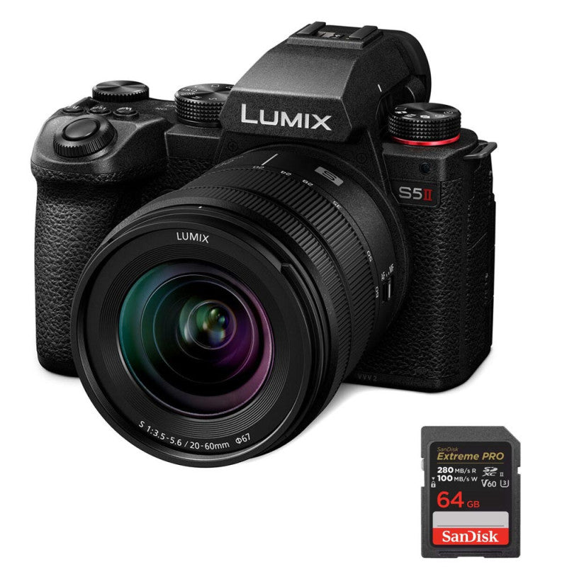 PANASONIC LUMIX DC-S5 II + L 20-60 mm f/3,5-5,6 S + SD 64GO